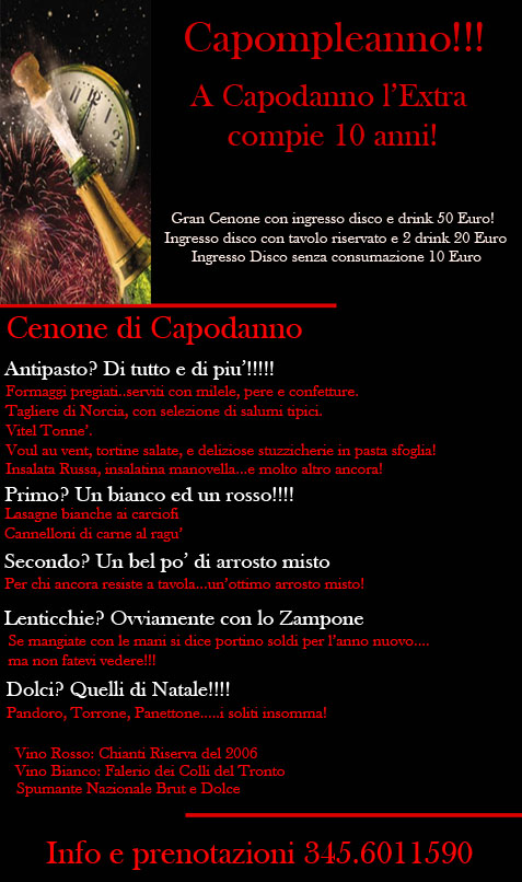 Capodanno: i 10 Anni dell'Extra!