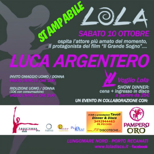 Al Lola... Ospite LUCA ARGENTERO